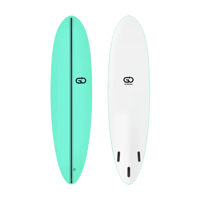 GO Softboards Surf Range - Fiber Tech - 3 Fin 7'2 Green