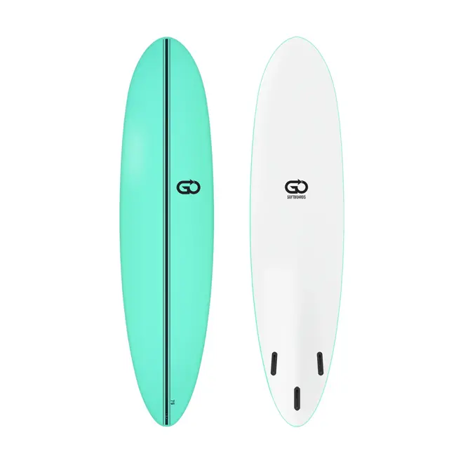 GO Softboards Surf Range - Fiber Tech - 3 Fin 7'6 Green