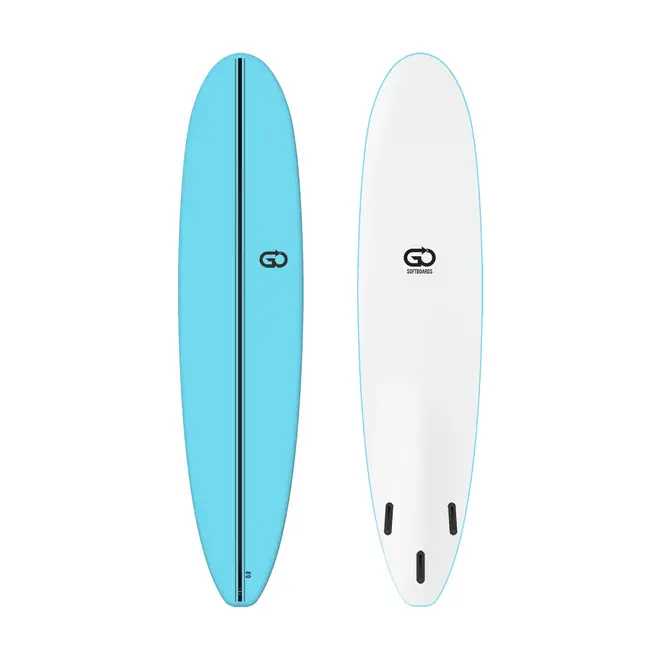 8'0 GO Softboards Surf Range Fiber Tech - 3 Fin - Light Blue