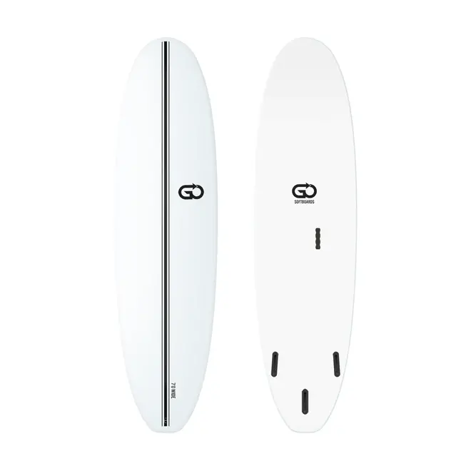 7'0 GO Softboards Surf Wide Range Fiber Tech - 3 Fin - White