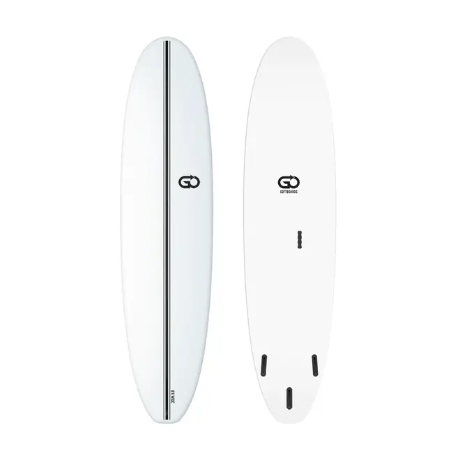 8'6 GO Softboards Surf Wide Range Fiber Tech - 3 Fin - White