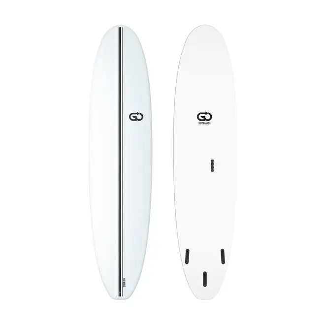9'0 GO Softboards Surf Wide Range Fiber Tech - 3 Fin - White