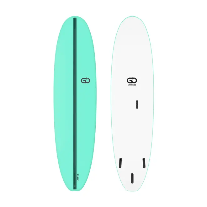8'0 GO Softboards Surf Wide Range Fiber Tech - 3 Fin - Green