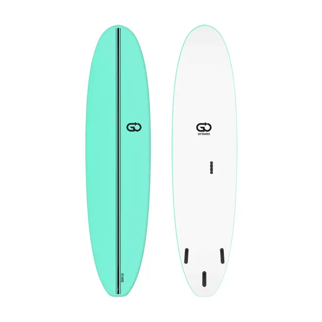 8'6 GO Softboards Surf Wide Range Fiber Tech - 3 Fin - Green