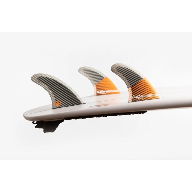 Feather Fins Single Tab Ultralight Black HC Thruster Orange