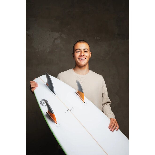 Feather Fins Single Tab Ultralight Black HC Thruster Orange