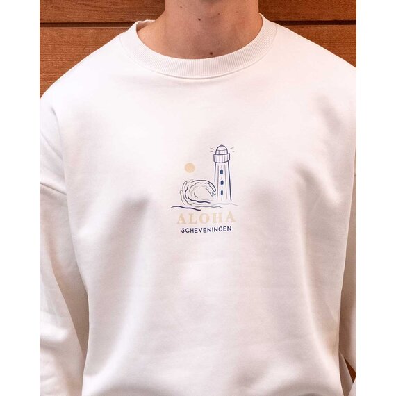 Aloha Lighthouse Crew Neck Sweater Offwhite