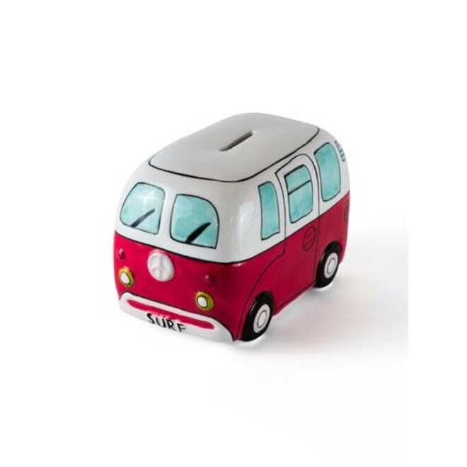 Devoted Surf Van Piggy Bank Red Red
