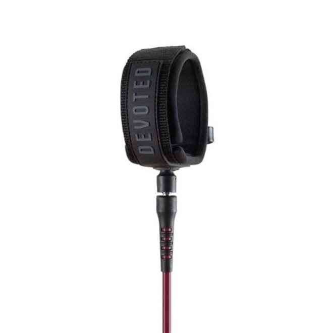 Devoted Core Series 6ft Pro Leash (7mm) Black-burgundy