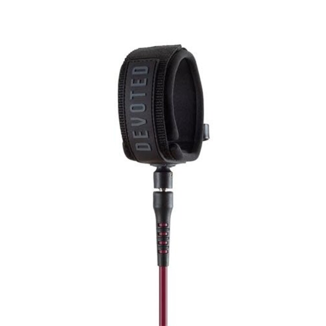Devoted Core Series 9ft Pro Ankle Leash (7mm) Black-burgundy