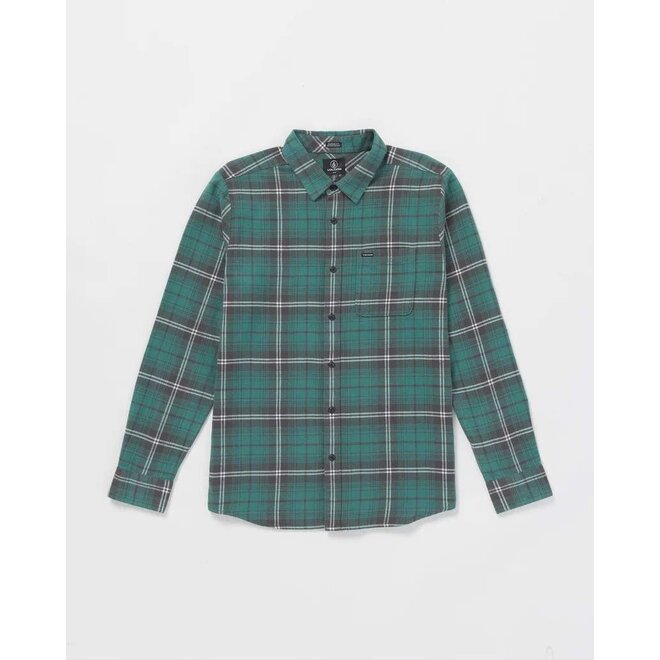 Volcom Heren Caden Plaid LS Shirt Sea Green