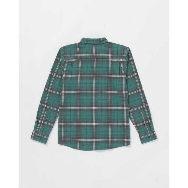 Volcom Heren Caden Plaid LS Shirt Sea Green