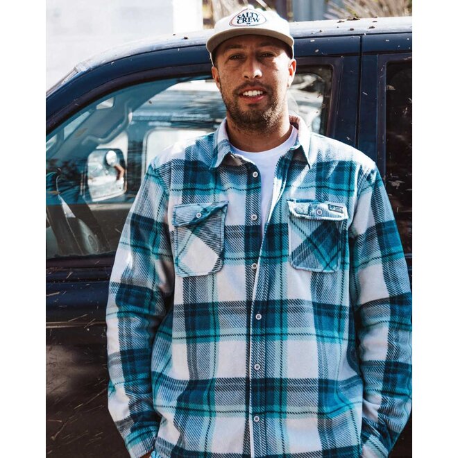 Salty Crew Heren Swellter Polar Fleece Shirt Grey