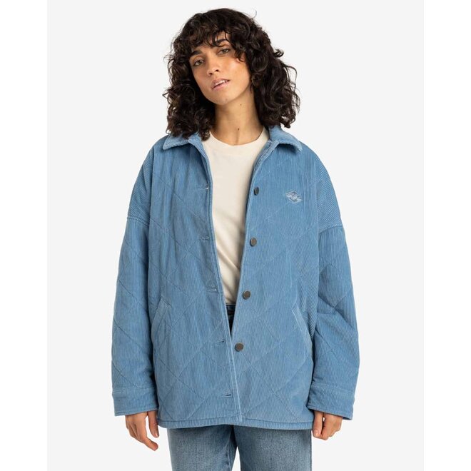 Billabong Dames Go To Corduroy Jacket Blue Shadow
