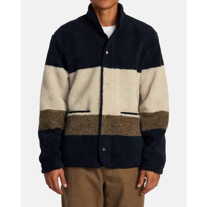 RVCA Heren Westwood Snap Fleece Dark Khaki