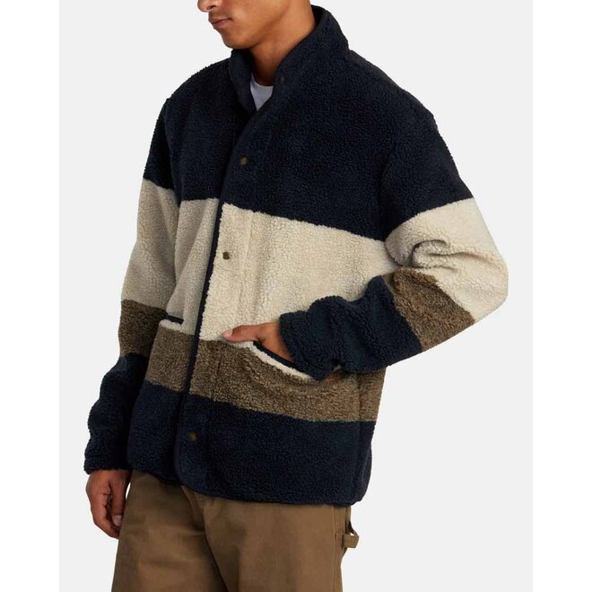 RVCA Heren Westwood Snap Fleece Dark Khaki