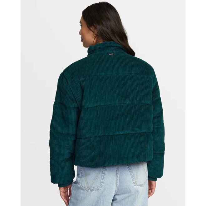 RVCA Dames Eezeh Corduroy Puffer Jacket Pine