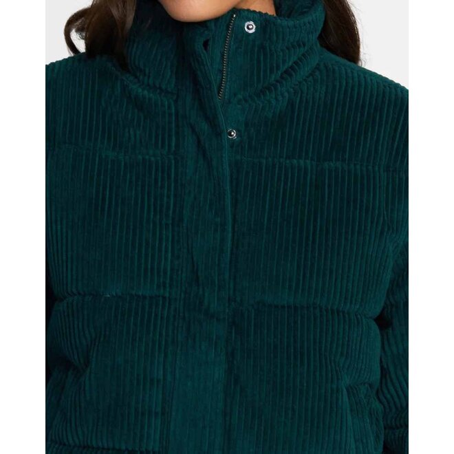 RVCA Womens Eezeh Corduroy Puffer Jacket Pine