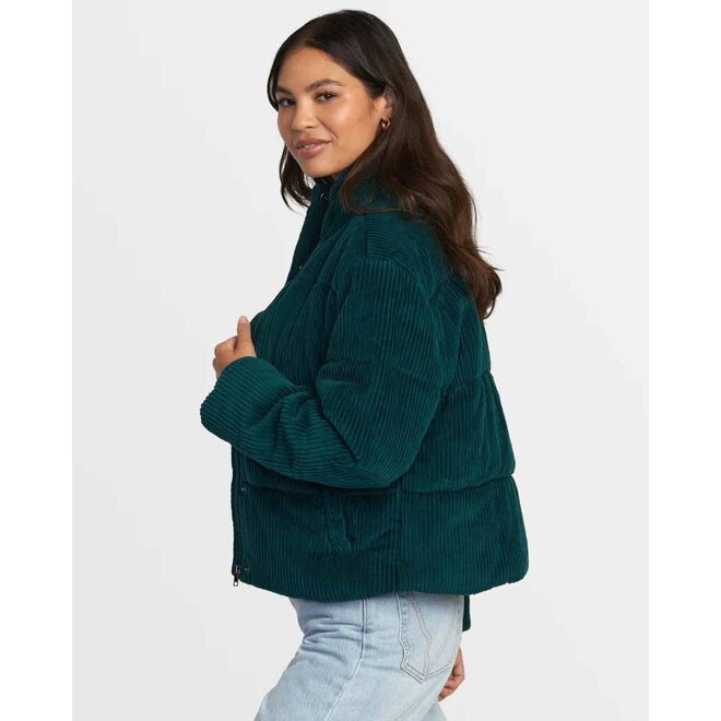 RVCA Dames Eezeh Corduroy Puffer Jacket Pine