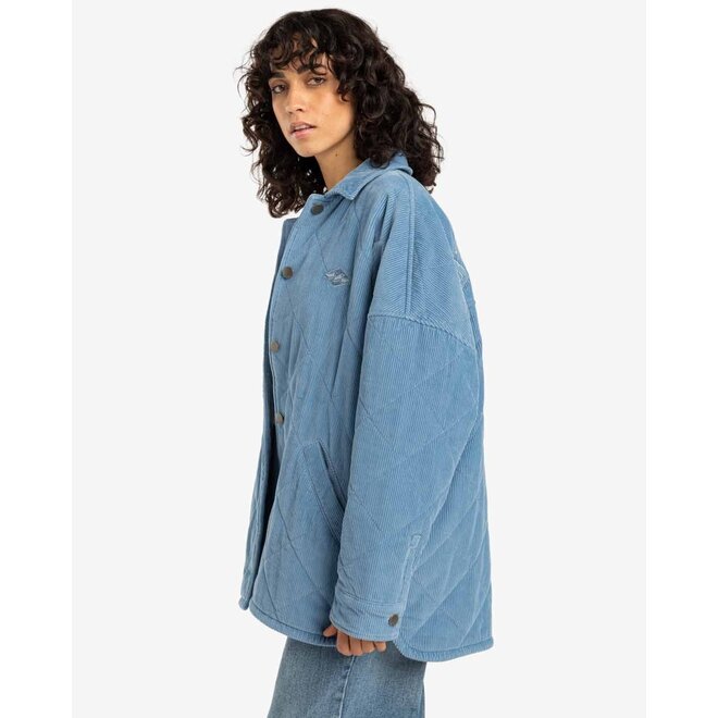 Billabong Dames Go To Corduroy Jacket Blue Shadow