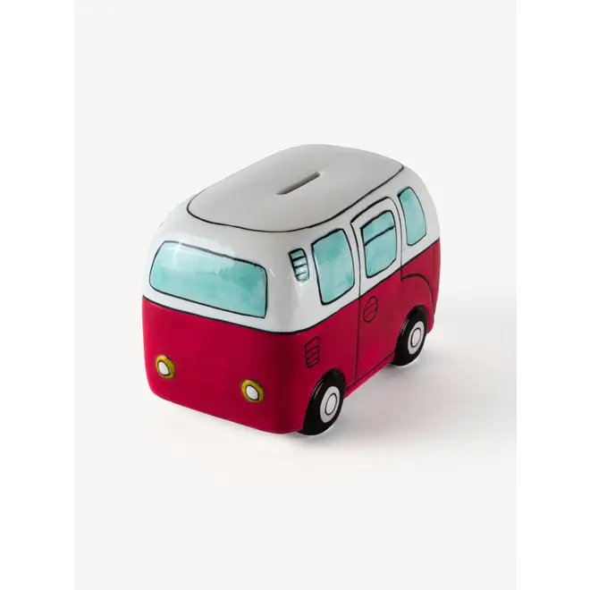 Devoted Surf Van Piggy Bank Red Red