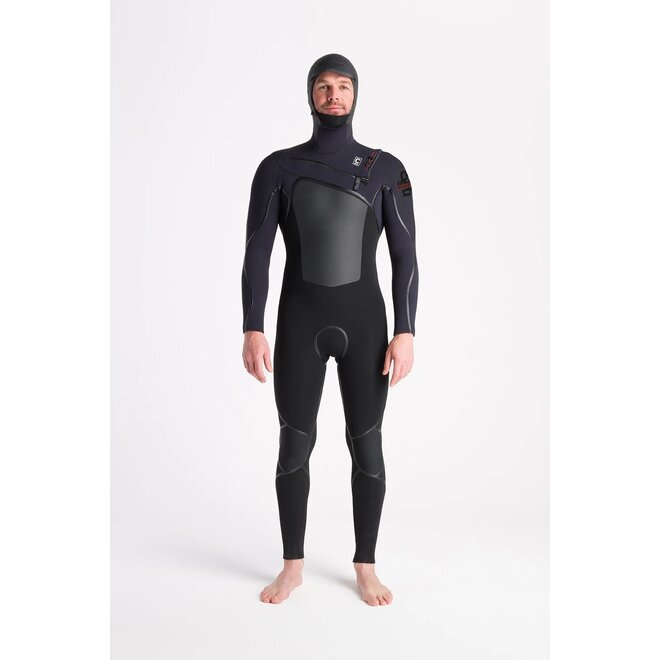 C-Skins NuWave Wired+ 6:5 Mens LQS Hooded Steamer-BK-BX-RU