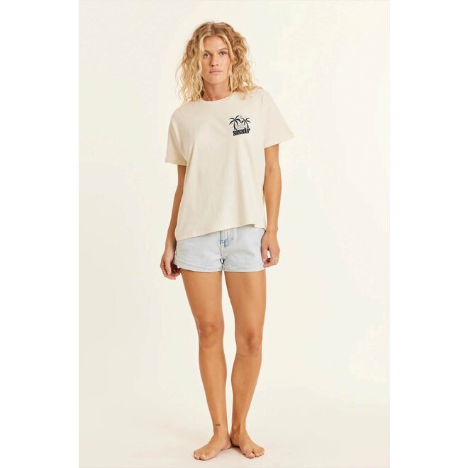 Sisstrevolution Women's Retro Beach Boyfriend Knit Tee Sea Salt