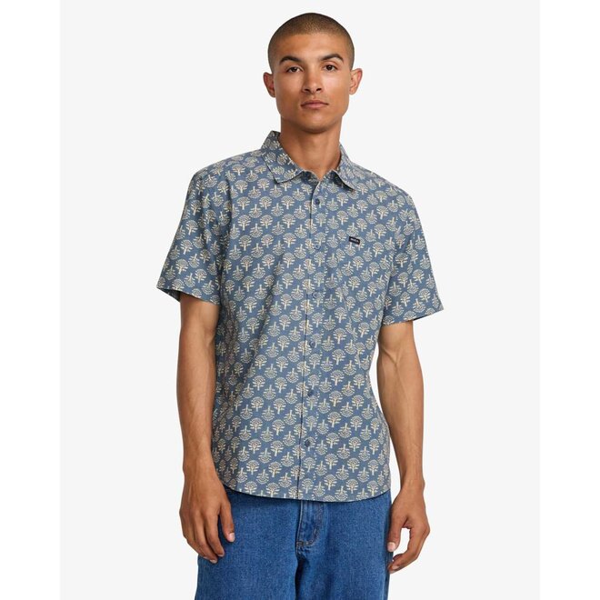 RVCA Heren Vacationist SS Shirt Indigo