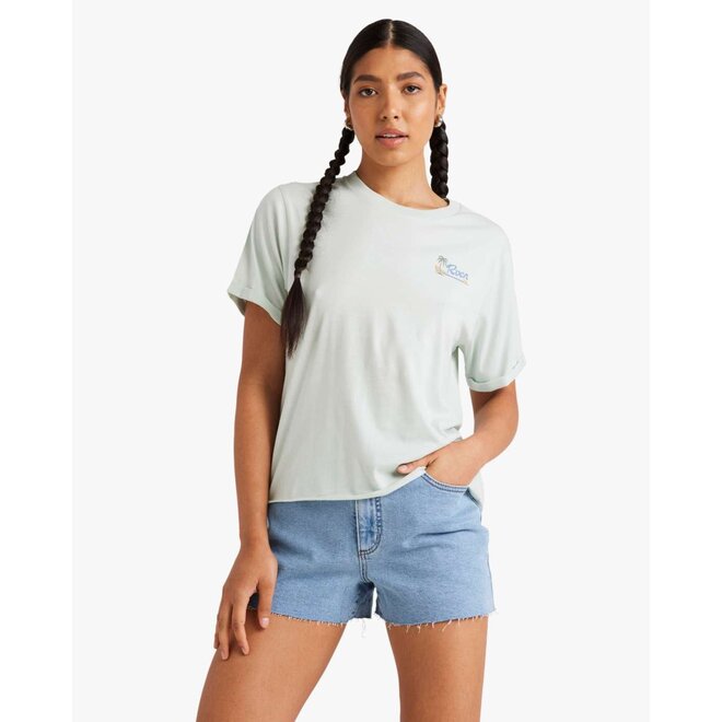 RVCA Dames Sunset Cuffed Tee Green Tea