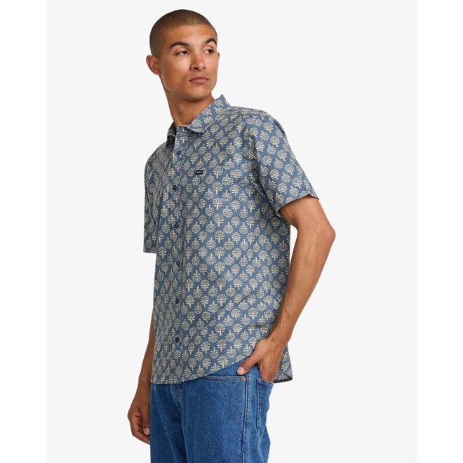 RVCA Heren Vacationist SS Shirt Indigo