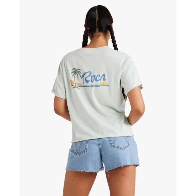 RVCA Dames Sunset Cuffed Tee Green Tea