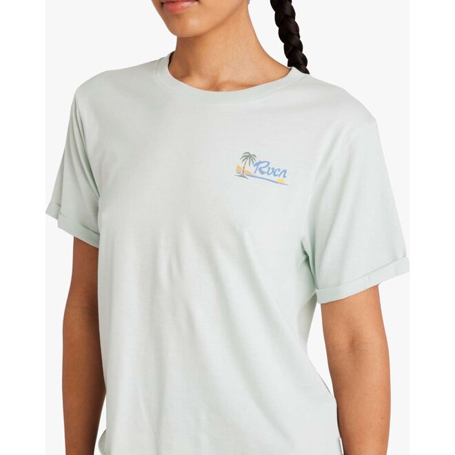 RVCA Dames Sunset Cuffed Tee Green Tea