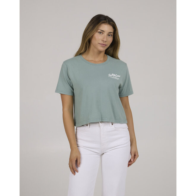 Salty Crew Womens Fish Bowl CropTee Sage