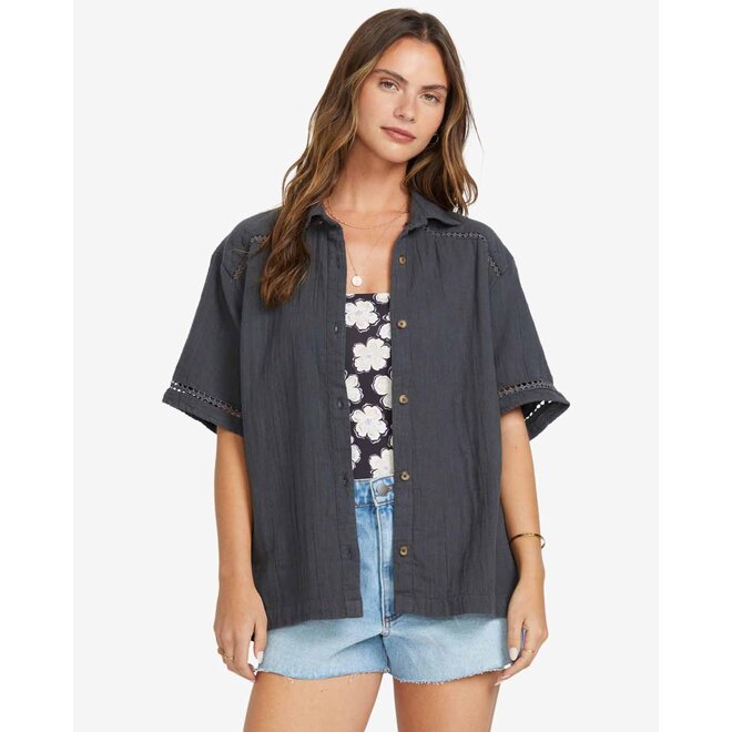 Billabong Women's Summers End Woven Shirt Black Sands