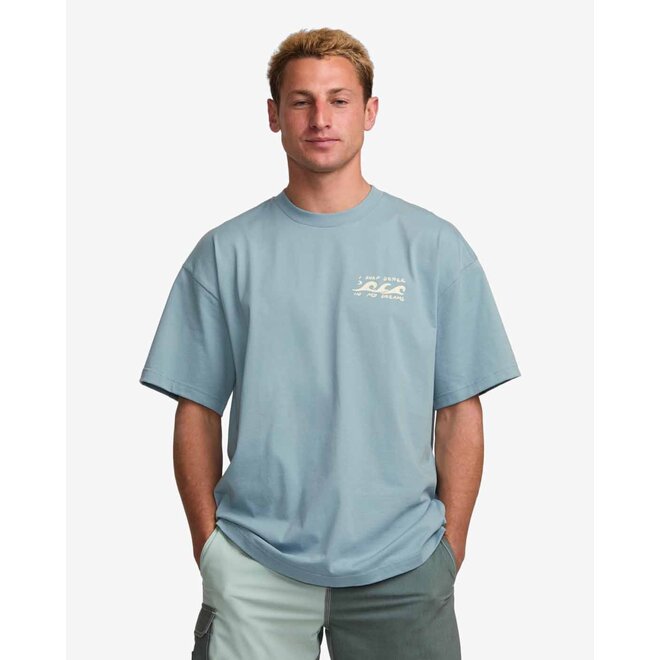 Billabong Men's I Surf Better In My Dreams Tee Washed Blue