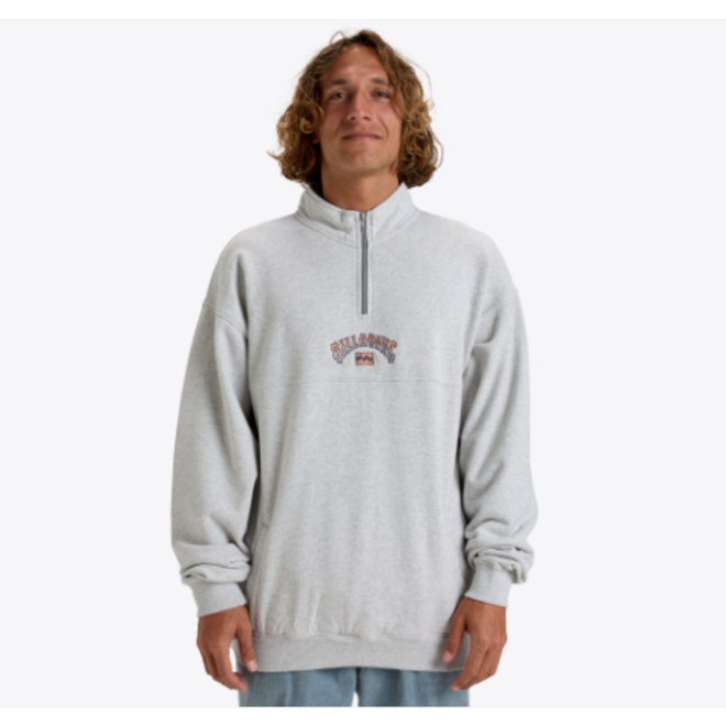 Billabong Heren Burleigh Half Zip Pullover Light Grey Heather