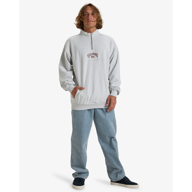 Billabong Men's Burleigh Half Zip Pullover Light Grey Heather