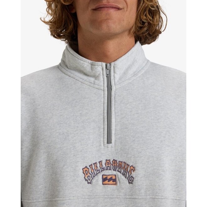 Billabong Heren Burleigh Half Zip Pullover Light Grey Heather