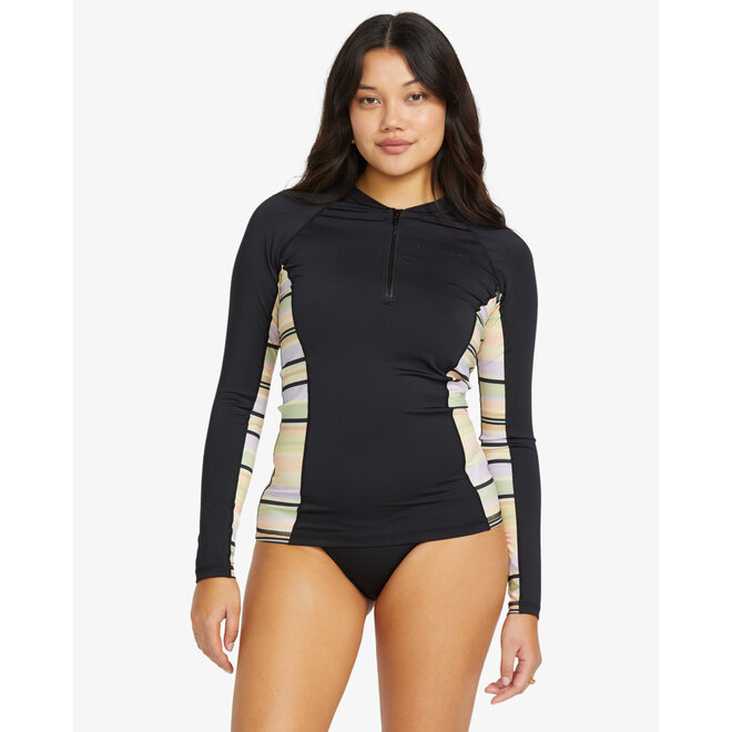 Billabong Women's Surf Capsule Halfzip LS Lycra Black Multi
