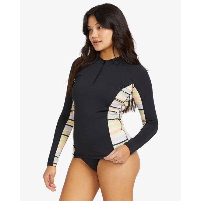 Billabong Women's Surf Capsule Halfzip LS Lycra Black Multi