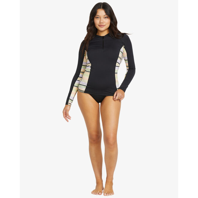 Billabong Women's Surf Capsule Halfzip LS Lycra Black Multi