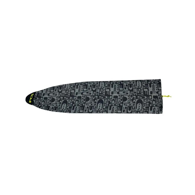 6'3 FCS Stretch All Purpose Board Cover Monogram Coal / Lime