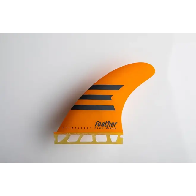 Feather Fins Single Tab Ultralight Epoxy HC Thruster Fins Orange