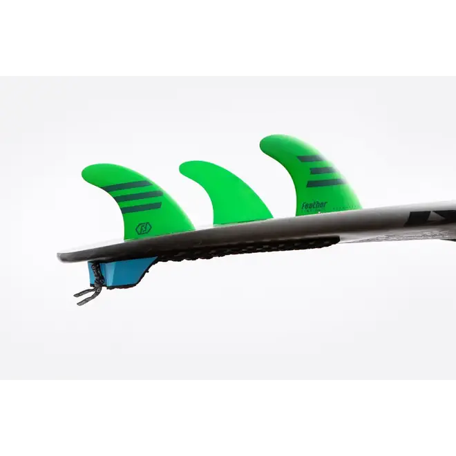 Feather Fins Click Tab Ultralight Epoxy HC Thruster Fins Green