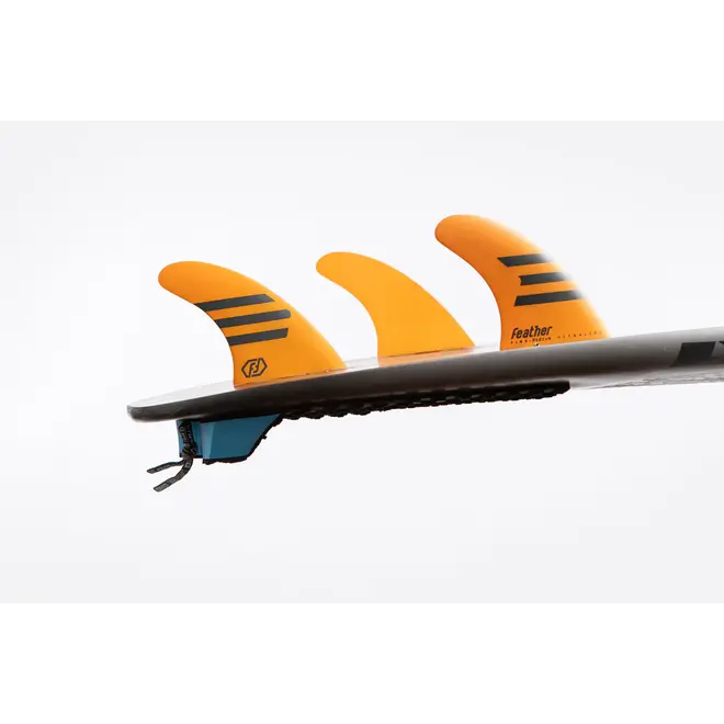 Feather Fins Single Tab Ultralight Epoxy HC Thruster Fins Orange