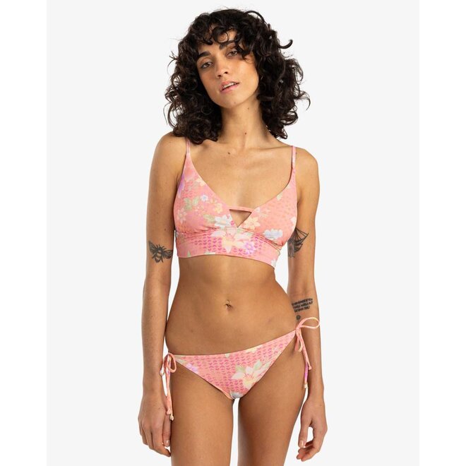 Billabong Women's Crazy For Coral Tie Side Bikini Bottom Peach Out