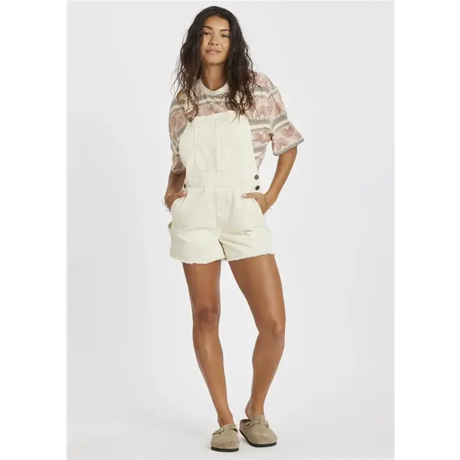 Sisstrevolution Women's Salty Days Woven Short Overall Sea Salt