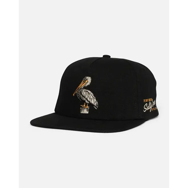 Salty Crew Coastal 5-Panel Snapback Cap Black