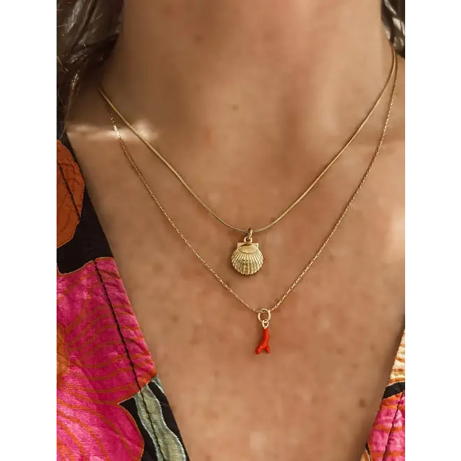 Laguna Treasures Ocean Necklace Coral Flame XS Gold
