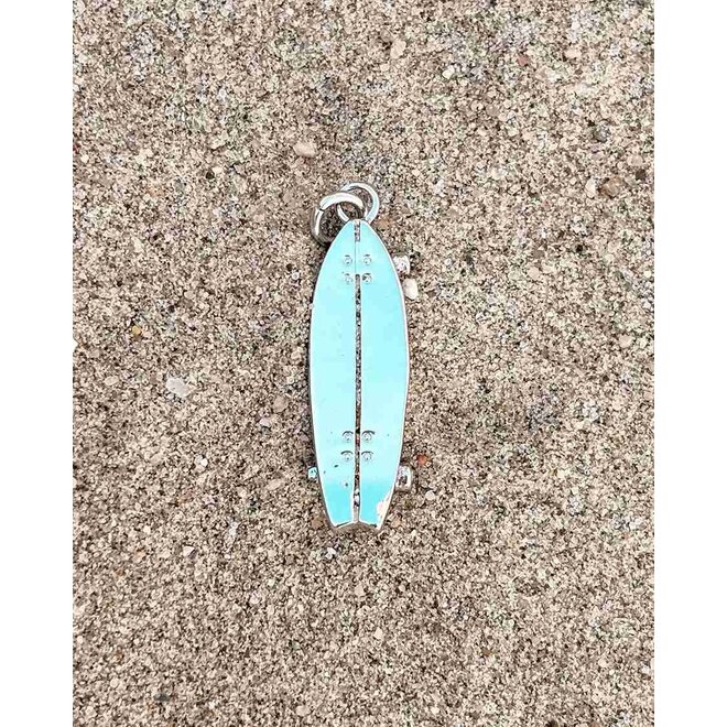 Laguna Treasures Surfskateboard Charm Silver